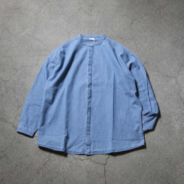 SEEALL (シーオール) [ EXTRA OVER BAND COLLAR SHIRTS ]  エクストラオーバー バンドカラー バンドカラーシャツ (DENIM)