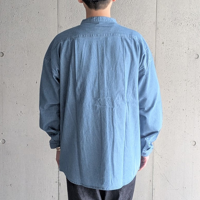 SEEALL (シーオール) [ EXTRA OVER BAND COLLAR SHIRTS ]  エクストラオーバー バンドカラー バンドカラーシャツ (DENIM WASHED)