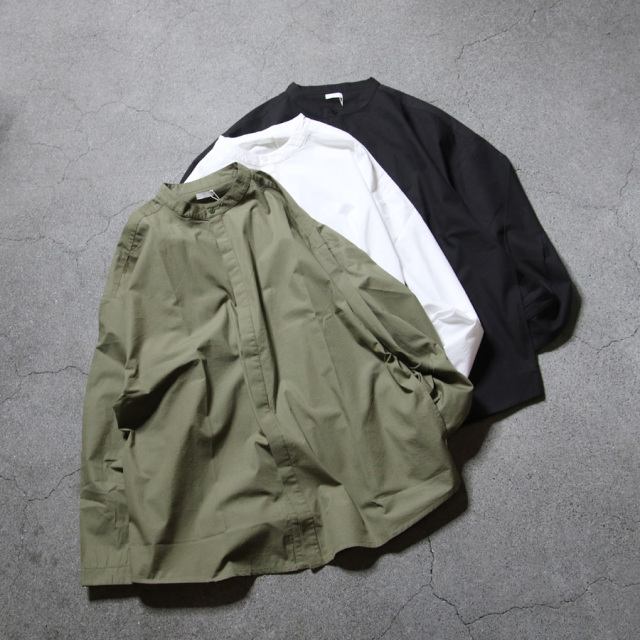 SEEALL (シーオール) [ EXTRA OVER BAND COLLAR SHIRTS ]  エクストラオーバー バンドカラー バンドカラーシャツ (WHITE)(BLACK)(MILITARY OLIVE)