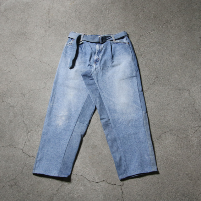 SEEALL (シーオール) [ RECONSTRUCTED BELTED BUGGY DENIM ] リメイク バギーデニムパンツ (DENIM)
