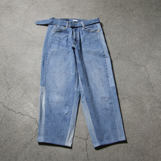 SEEALL (シーオール) [ RECONSTRUCTED BELTED BUGGY DENIM ] リメイク バギーデニムパンツ (DENIM)