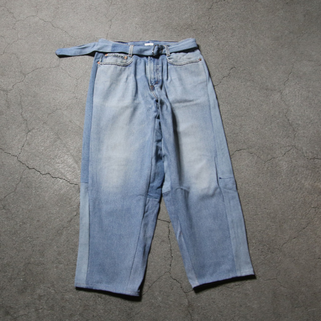 SEEALL (シーオール) [ RECONSTRUCTED BELTED BUGGY DENIM ] リメイク バギーデニムパンツ (DENIM)
