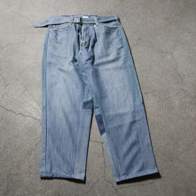 SEEALL (シーオール) [ RECONSTRUCTED BELTED BUGGY DENIM ] リメイク バギーデニムパンツ (DENIM)