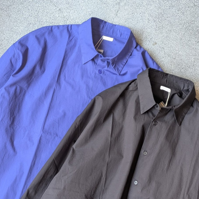 SEEALL (シーオール) [ REGULAR COLLAR SHIRTS ] レギュラーカラーシャツ (KELEN BLUE) (BLACK)