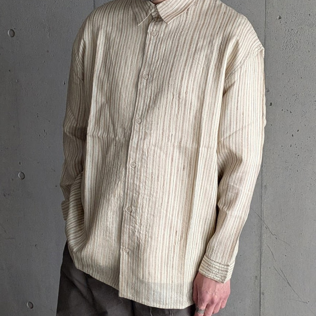 SEEALL (シーオール) [ REGULAR COLLAR SHIRTS ] レギュラーカラーシャツ (NATURAL STRIPE)