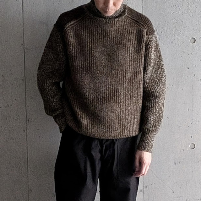 slopeslow (スロープスロー) 1253014-252SLP [ brushed yak / shetland wool TURTLE NECK SWEATER ] タートルネック セーター (BROWN)