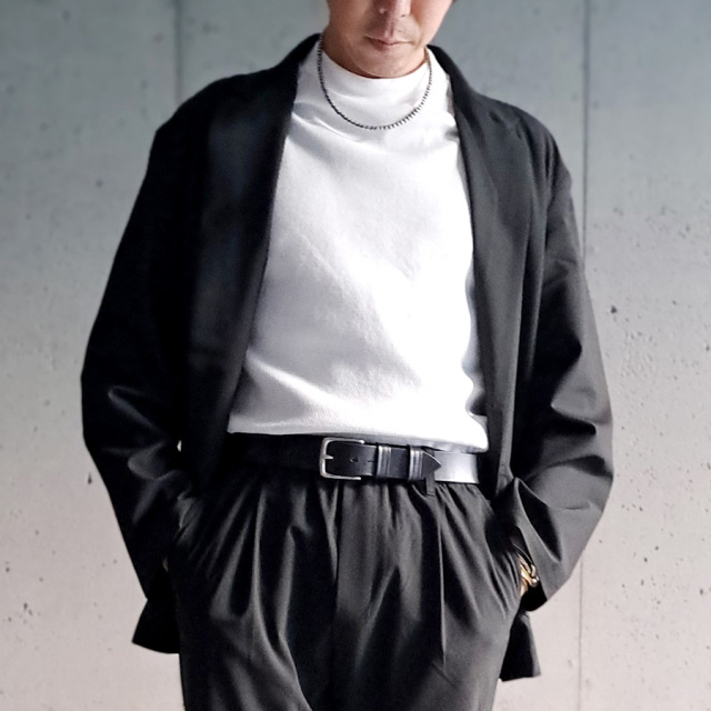  Martin Faizey / M.F.SADDLERY (マーティン フェイジ―/エム・エフ・サドルリー) [1.25 inc WEST END BUCKLE SADDLE LEATHER BELT NICKEL ] サドルレザーベルト (BLACK/SILVER BUCKLE) MADE IN ENGLAND 