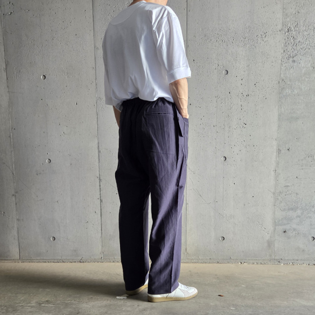 Jipijapa (ヒピハパ) Pactch pocket easy-pants (パッチポケットイージーパンツ (キュプラリネンコットン)) (NAVY) (BEIGE) 