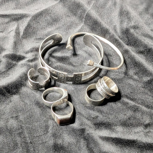 TOUAREG SILVER (トゥアレグシルバー) [ EBONY BRACELET / GIZA ] ブレスレット (SLIVER/EBONY WOOD)