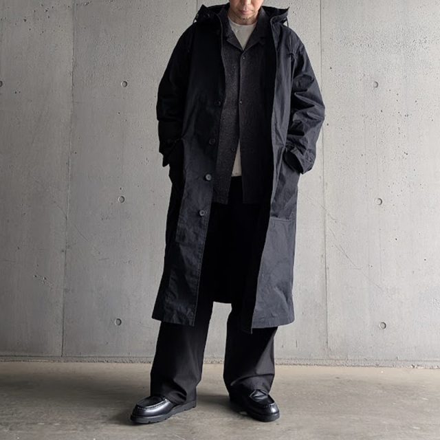 TUKI (ツキ) 0195 [ HOODED PARKA ]　コットンウェザークロス フーデッドパーカ (BLACK)
