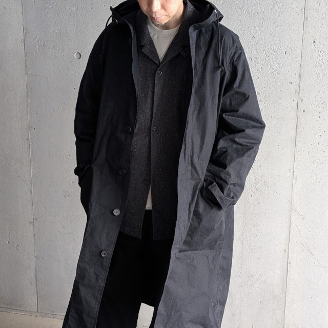 TUKI (ツキ) 0195 [ HOODED PARKA ]　コットンウェザークロス フーデッドパーカ (BLACK)