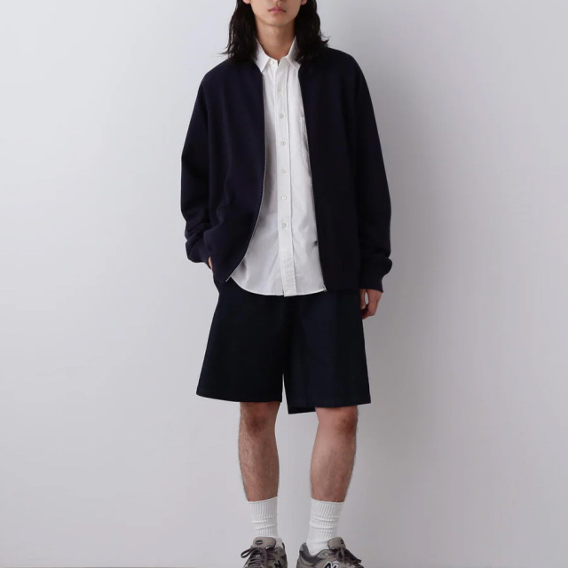 Y (ワイ) 1656125439 [ ORGANIC COTTON HEAVY WEIGHT FLEECE ZIP UP BLOUSON ] オーガニックコットンチノ アジャスタートラウザーズ (NAVY)