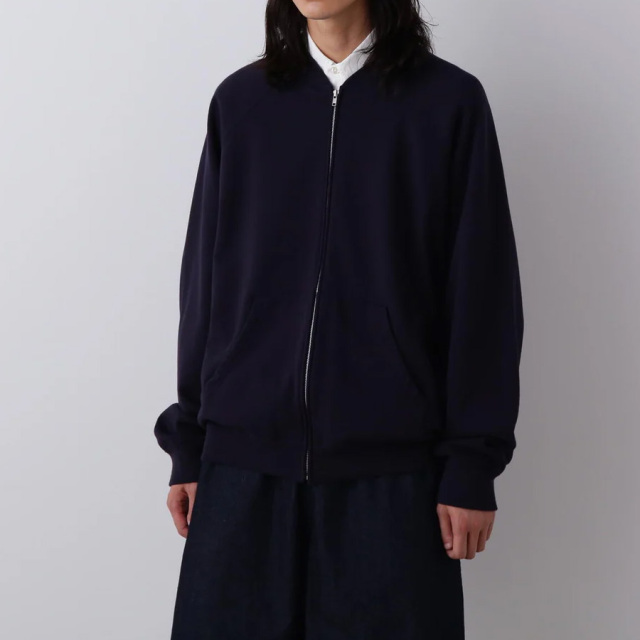 Y (ワイ) 1656125439 [ ORGANIC COTTON HEAVY WEIGHT FLEECE ZIP UP BLOUSON ] オーガニックコットンチノ アジャスタートラウザーズ (NAVY)
