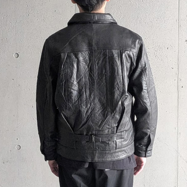 YOUSED (ユーズド) [ 3POCKET 1st LEATHER JACKET ] リメイク ファーストタイプ 3ポケット レザージャケット (BLACK) 