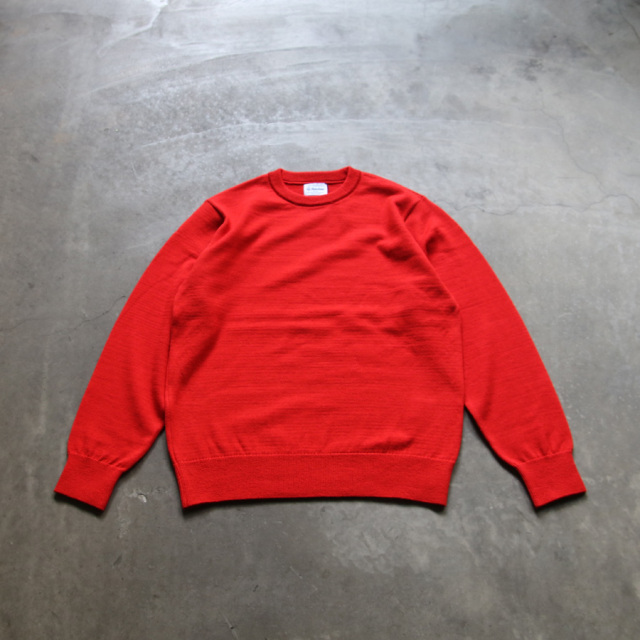 YONETOMI NEW BAISC (ヨネトミ ニューベーシック) 95-254-014 [AMERICAN WOOL & COTTON KNIT PULLOVER] アメリカンウール コットン ニット クルーネックプルオーバー (RED)(BLUE)(BLACK)