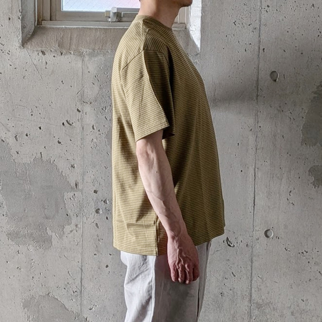 YONETOMI NEW BAISC (ヨネトミ ニューベーシック) 95-262-034 [GARMENT DYE BORDER T-SHIRT] ガーメントダイ ボーダーTシャツ (RED/SAX)(OLIVE/BROWN)(BLACK NAVY/WHITE)