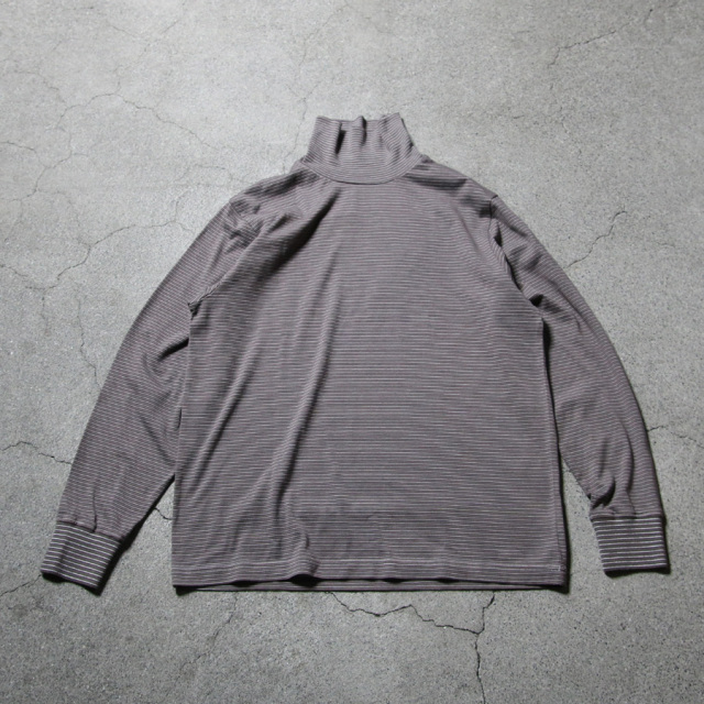 YONETOMI NEW BAISC (ヨネトミ ニューベーシック) 95-254-019 [GARMENT DYED RANDOM BORDER T-SHIRT/TURTLE・LONG SLEEVE] ガーメントダイ ボーダーT /タートルネックロングスリーブカットソー (4COLOR)