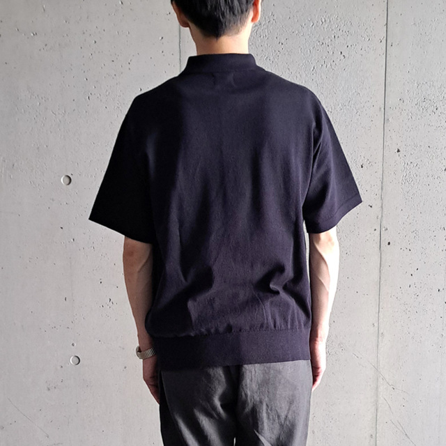 YONETOMI NEW BAISC (ヨネトミ ニューベーシック) 95-252-024 [LIGHT WEAVE COTTON  P/L] ライトウェーブコットン ニット ポロシャツ (NAVY)