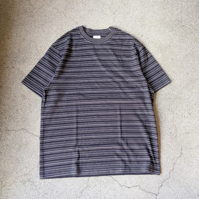 YONETOMI NEW BAISC (ヨネトミ ニューベーシック) 95-262-035 [GARMENT DYED RANDOM BORDER T-SHIRT] ガーメントダイ ランダムボーダーTシャツ (SAX/WHITE)(BLACK NAVY/WHITE)