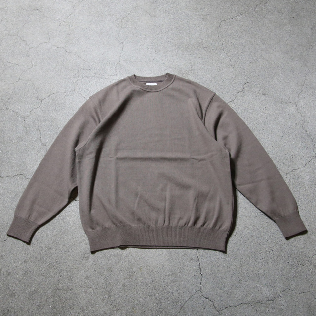 95-254-006 [WAVE COTTON KNIT PULLOVER (SOLID)] 強撚ウェーブコットン ニット クルーネックプルオーバー (KHAKI)(GREY)(BLACK)