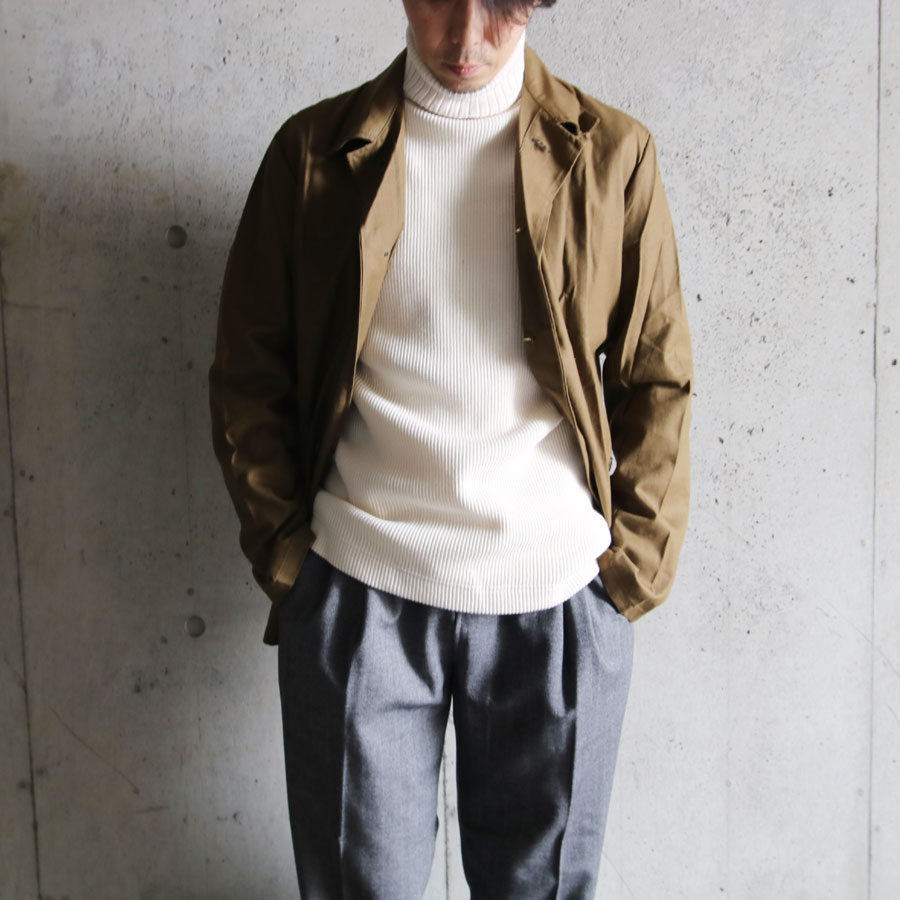 NIGEL  CABOURN (ナイジェルケーボン)  [MAINE LINE] 80510020025/ 80510020125 [TURTLE NECK - WAFFLE] タートルネック ワッフル (IVORY) (BLACK) 
