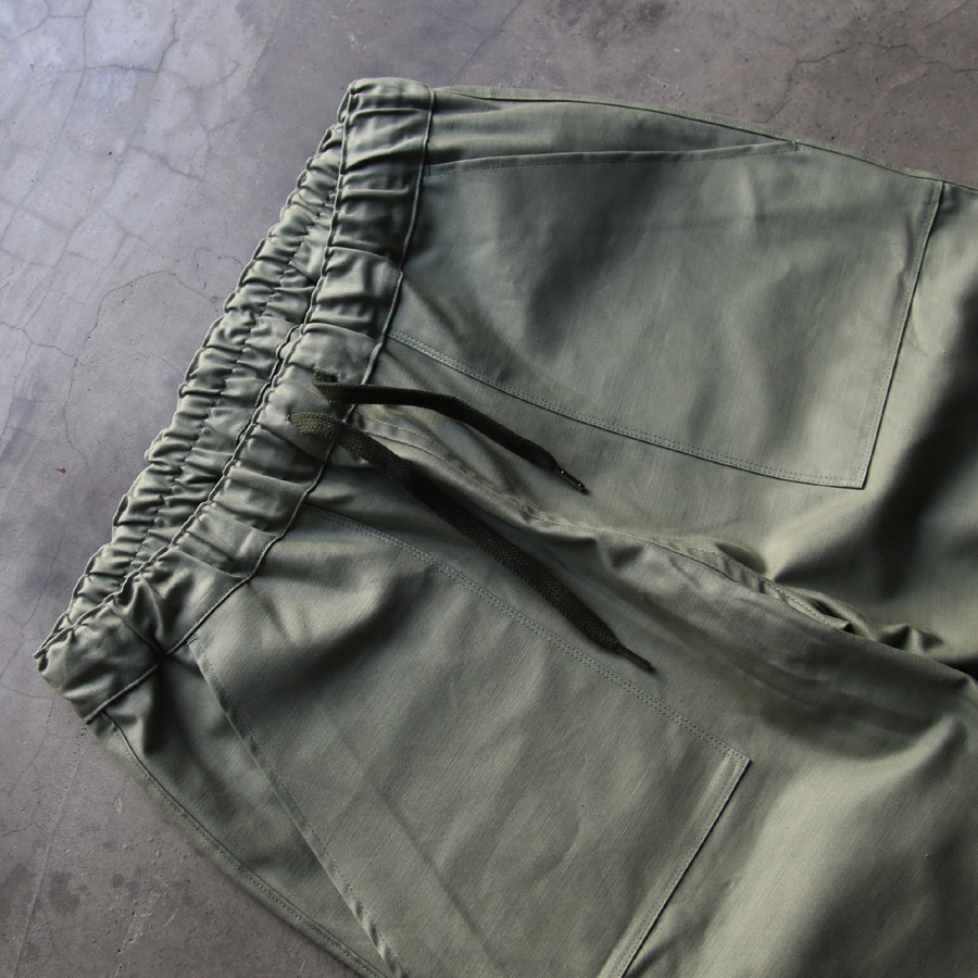 Re made in tokyo japan (アールイーメイドイントウキョウジャパン) No4722S-BT [ Cotton Back Satin Wide PTS ] コットンバックサテン ワイド イージーパンツ  (OLIVE)