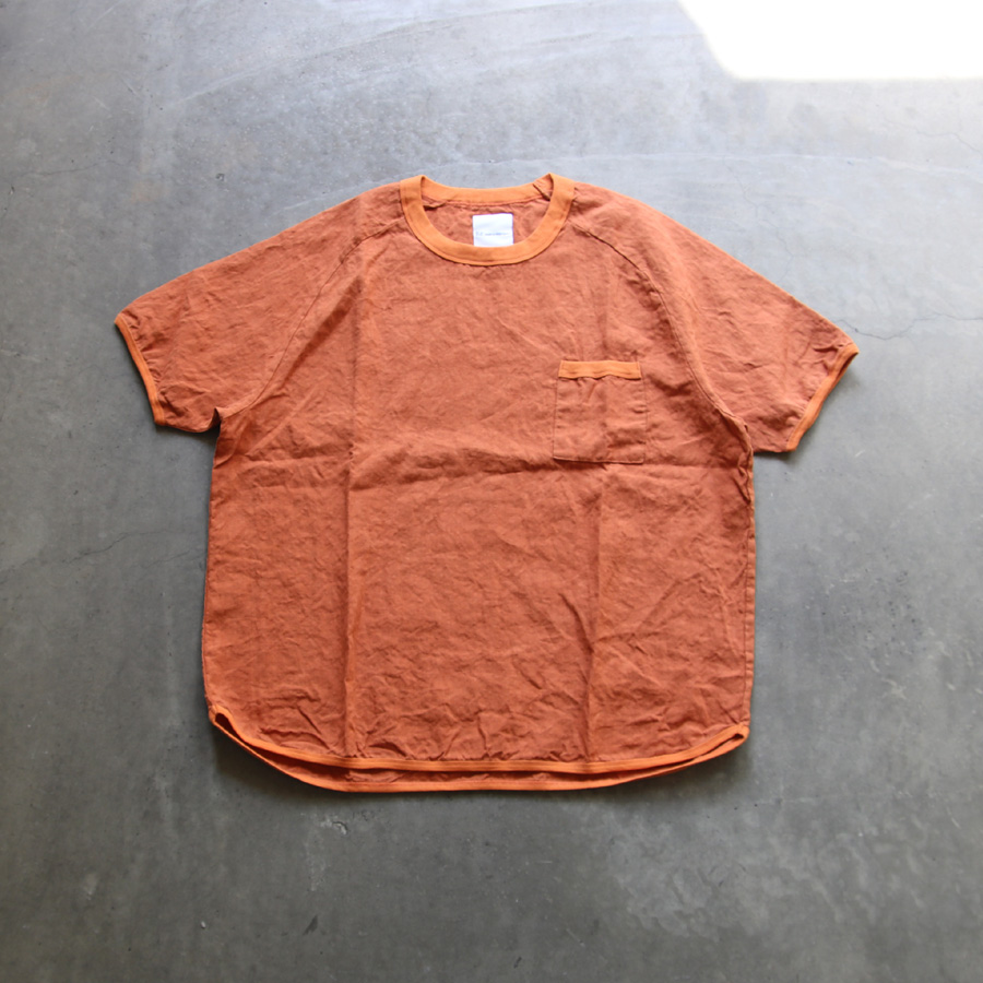 Re made in tokyo japan (アールイーメイドイントウキョウジャパン)  No7919S-CT [ French Linen T-shirt ] フレンチリネン ポケTEE (5COLOUR)