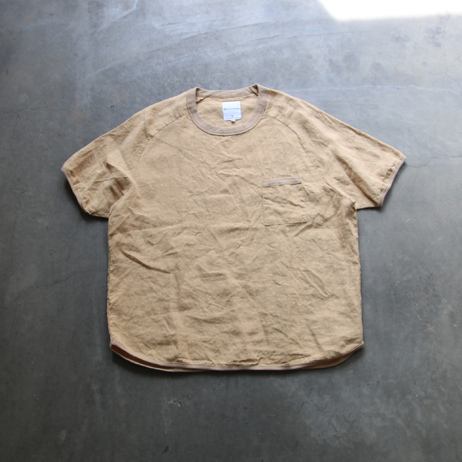 Re made in tokyo japan (アールイーメイドイントウキョウジャパン)  No7919S-CT [ French Linen T-shirt ] フレンチリネン ポケTEE (5COLOUR)