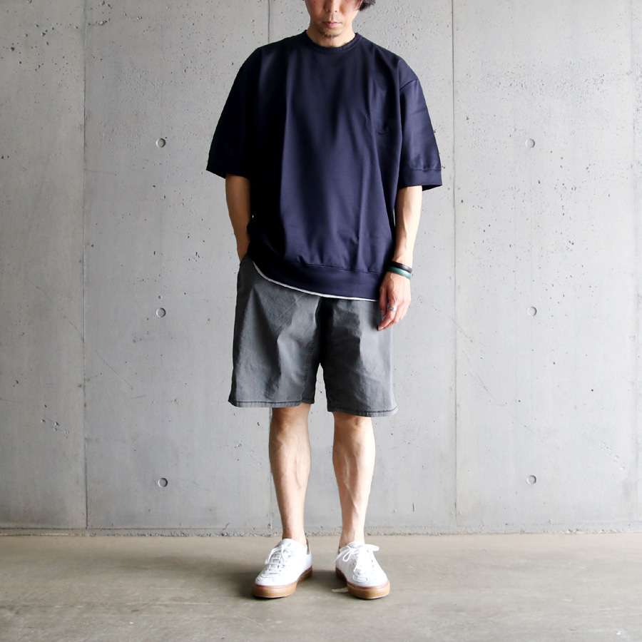 Re made in tokyo japan (アールイーメイドイントウキョウジャパン) No6022S-CT [ Half Sleeve Wide Dress T-Shirt ] ハーフスリーブ ワイド ドレス Tシャツ (NAVY)