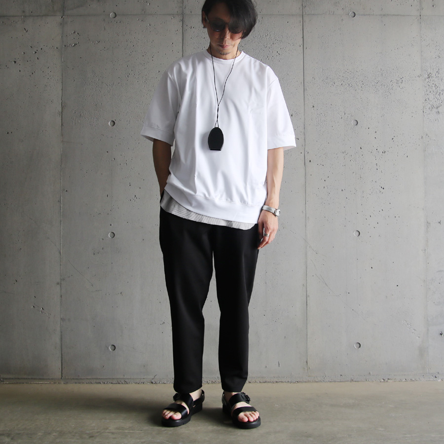 Re made in tokyo japan (アールイーメイドイントウキョウジャパン) No6022S-CT [ Half Sleeve Wide Dress T-Shirt ] ハーフスリーブ ワイド ドレス Tシャツ (WHITE)