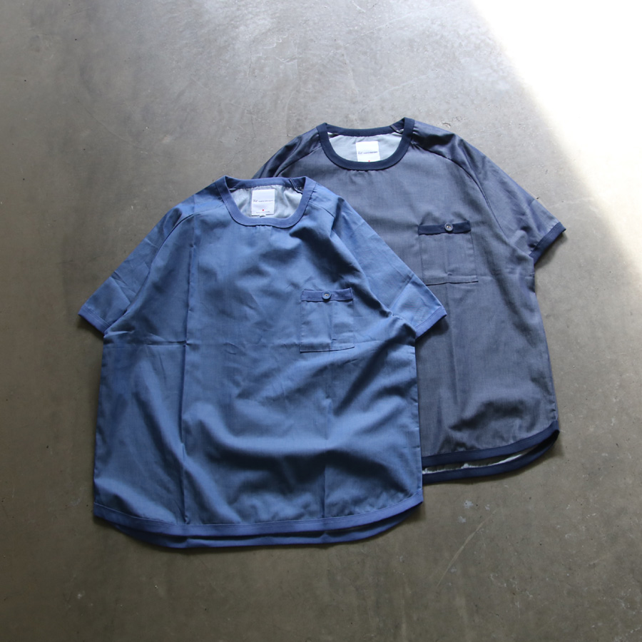 Re made in tokyo japan (アールイーメイドイントウキョウジャパン) No8922S-CT [ Organic Cotton Chambray T-shirt ] オーガニックコットン シャンブレー Tシャツ (2COLOR) 