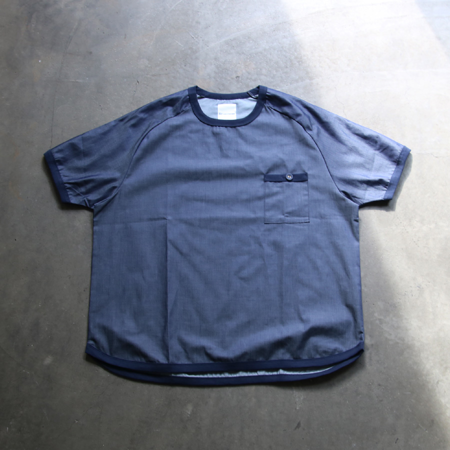 Re made in tokyo japan (アールイーメイドイントウキョウジャパン) No8922S-CT [ Organic Cotton Chambray T-shirt ] オーガニックコットン シャンブレー Tシャツ (INDIGO) 