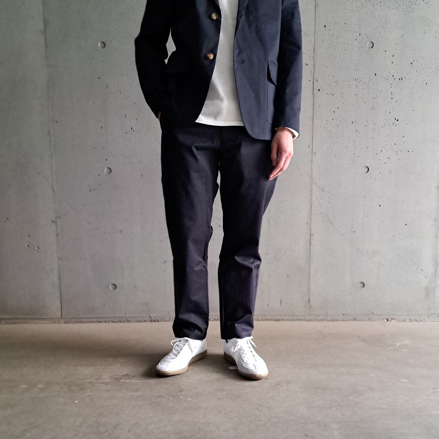 Re made in tokyo japan (アールイーメイドイントウキョウジャパン) No7822S-BT [ Ventile Chino Cloth Slacks ] ベンタイル チノ クロス スラックス (NAVY) 