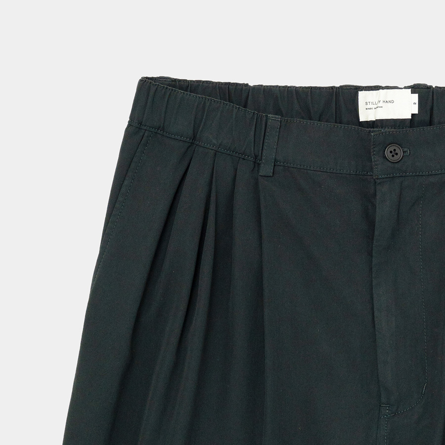 STILL BY HAND (スティルバイハンド)  [ PT02241 ] Garment-dye 4 tuck pants /ガーメントダイ 4タックパンツ (BLACK NAVY)