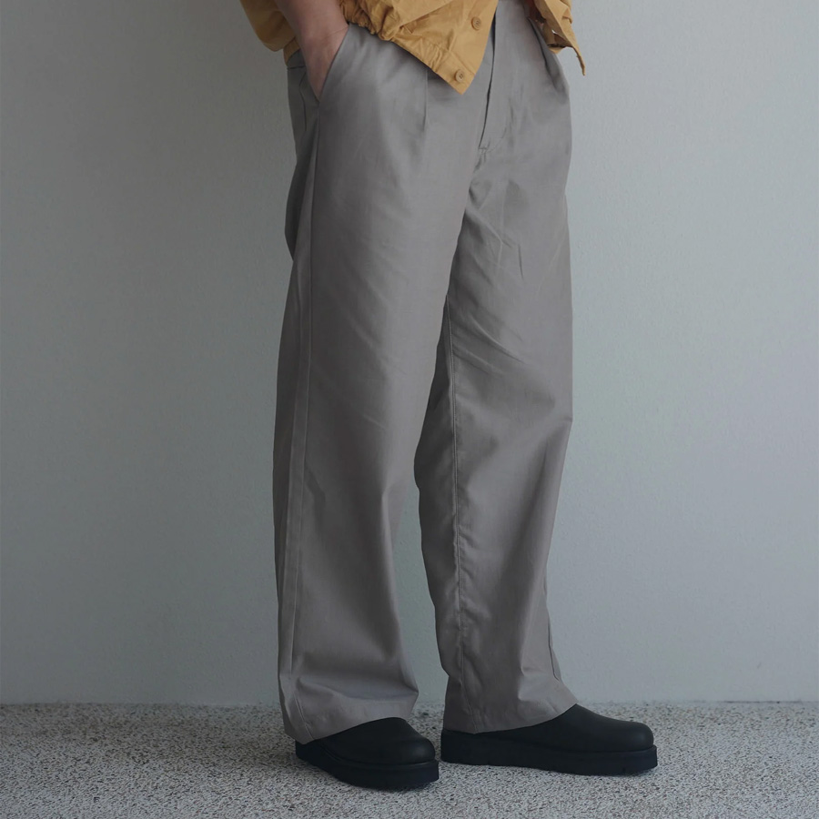 STILL BY HAND (スティルバイハンド)  [ PT08251 ]  Cupro mixed straight pants / キュプラミックス ストレートパンツ (GREIGE)(DARK NAVY)