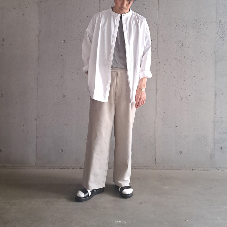 SEEALL (シーオール) [ BUGGY PANTS(WITH COTTON LINING) ]  バギーパンツ ( BLUE GRAY [BEIGE] )