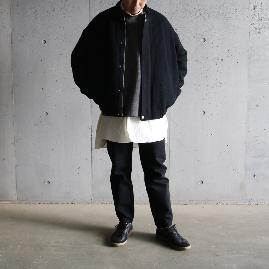 SEEALL (シーオール) [ OVERSIZED BOMBER JACKET ]  SAU31BL181M004 / ウール × THINSULATE オーバーサイズ ボンバージャケット (BLACK)