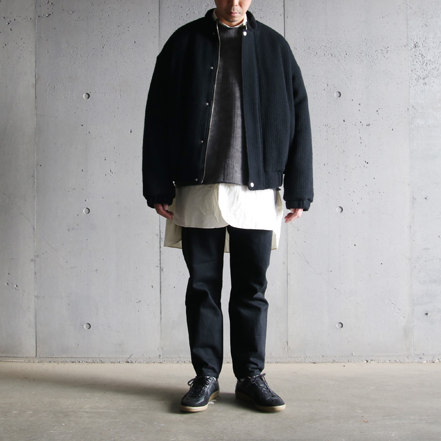 SEEALL (シーオール) [ OVERSIZED BOMBER JACKET ]  SAU31BL181M004 / ウール × THINSULATE オーバーサイズ ボンバージャケット (BLACK)