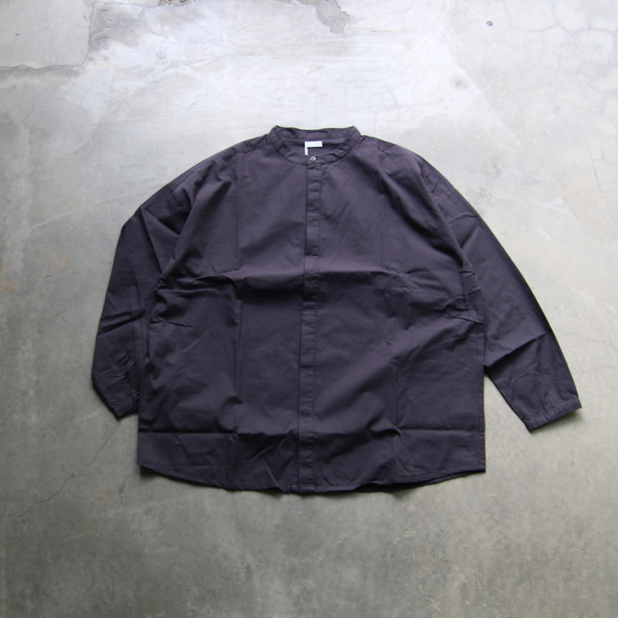 SEEALL (シーオール) [ OVERSIZED BAND COLLAR SHIRTS ]  オーバーサイズ バンドカラーシャツ (BLACK)