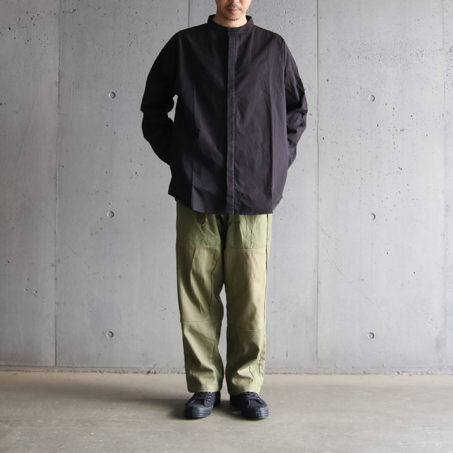 SEEALL (シーオール) [ OVERSIZED BAND COLLAR SHIRTS ]  オーバーサイズ バンドカラーシャツ