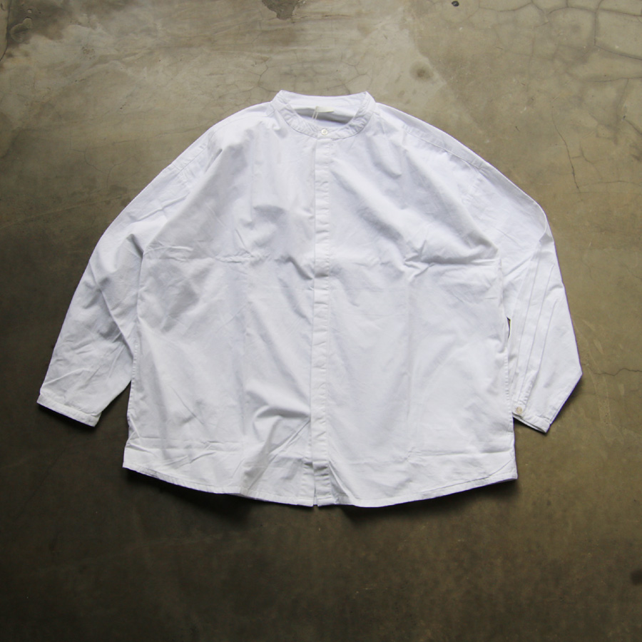SEEALL (シーオール) [ OVERSIZED BAND COLLAR SHIRTS ]  オーバーサイズ バンドカラーシャツ (WHITE)