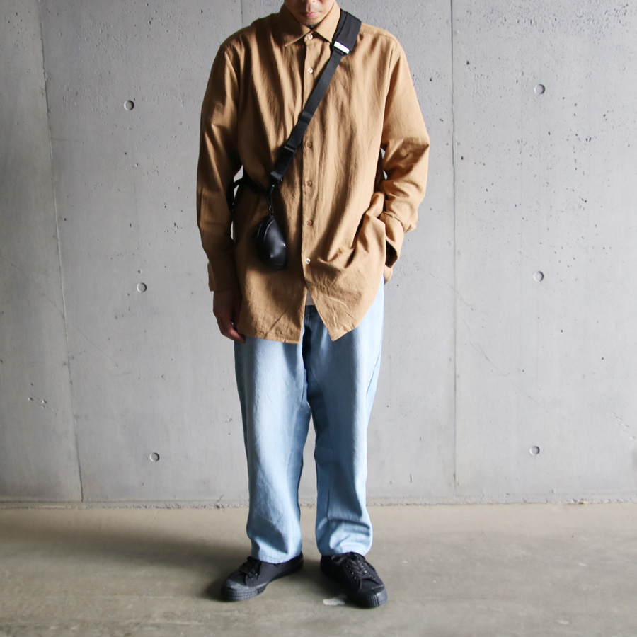 SEEALL (シーオール) [ ESSENTIAL B SHIRTS ] ロングシャツ (TOBACCO)