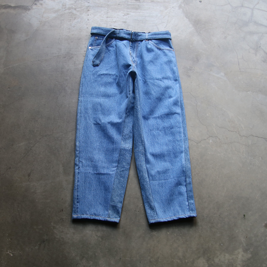 SEEALL (シーオール) [ RECONSTRUCTED BELTED BUGGY DENIM ] リメイク バギーデニムパンツ (DENIM)