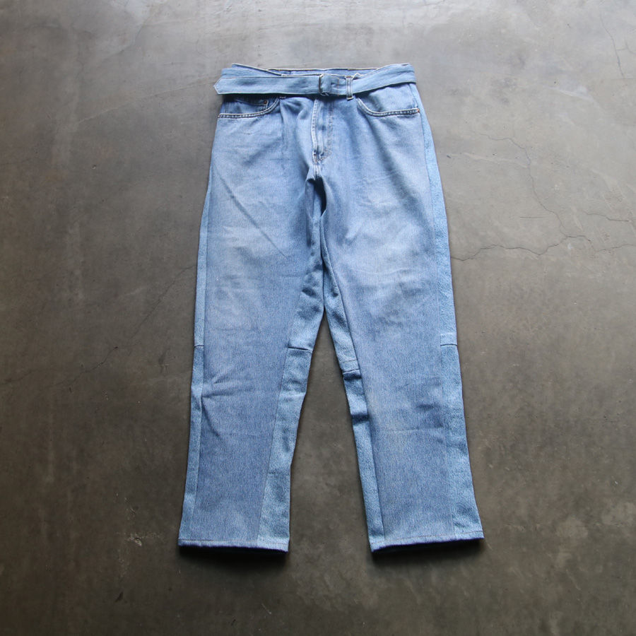 SEEALL (シーオール) [ RECONSTRUCTED BELTED BUGGY DENIM ] リメイク バギーデニムパンツ (DENIM)