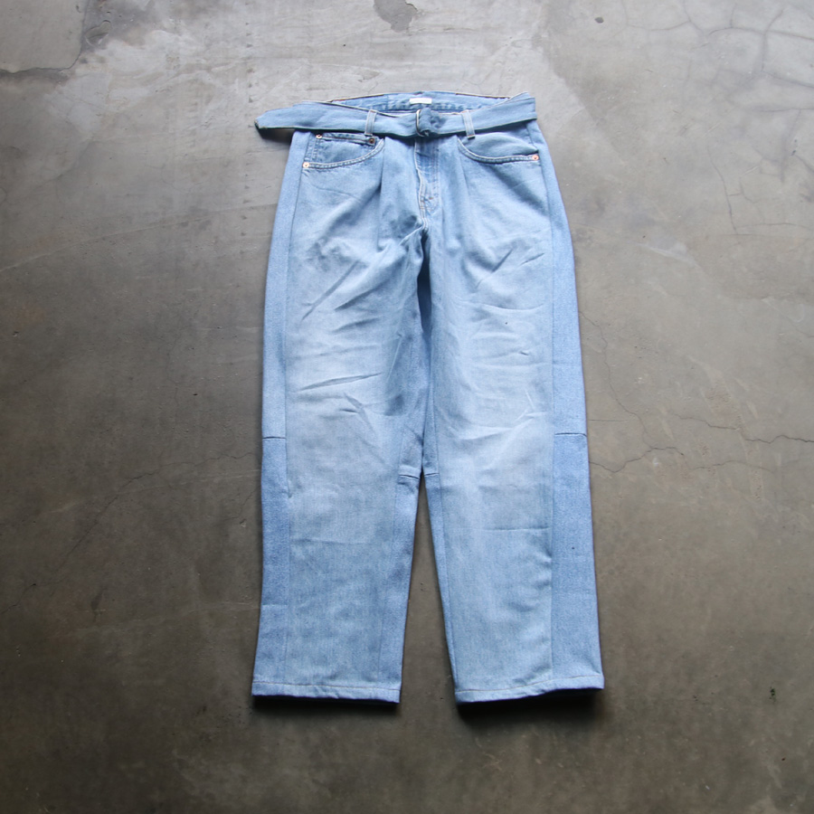 SEEALL (シーオール) [ RECONSTRUCTED BELTED BUGGY DENIM ] リメイク バギーデニムパンツ (DENIM)