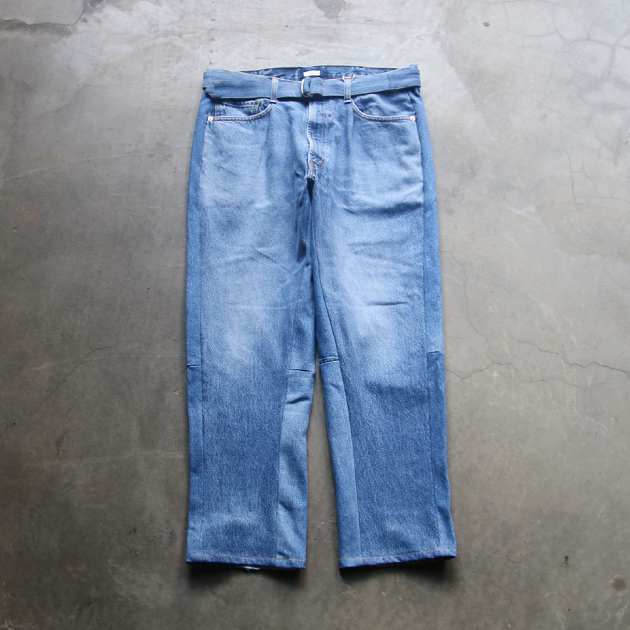 SEEALL (シーオール) [ RECONSTRUCTED BELTED BUGGY DENIM ] リメイク バギーデニムパンツ (DENIM)