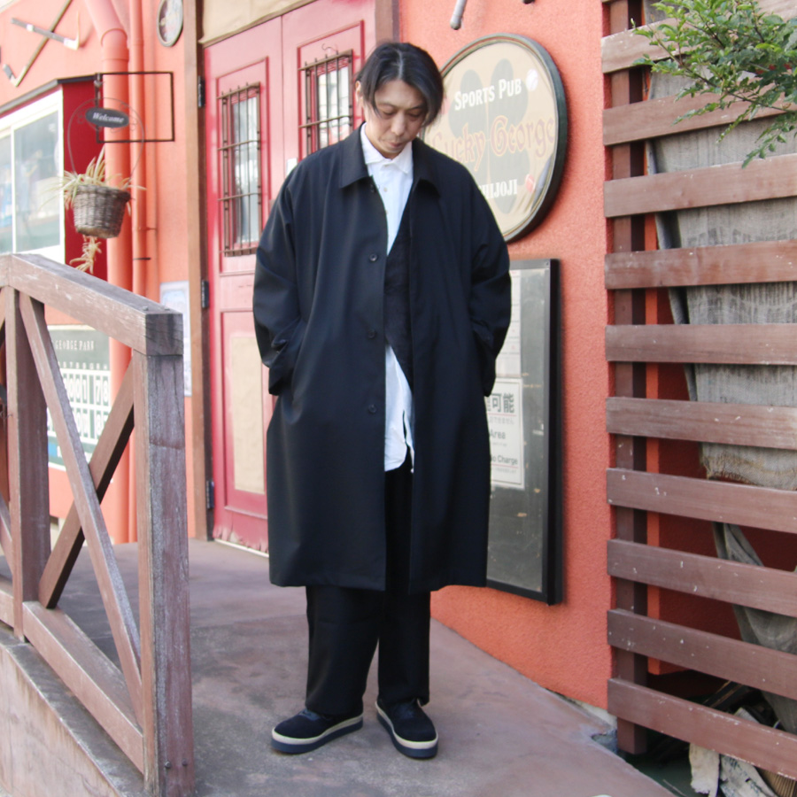 KLASICA (クラシカ) [SH-039 HD] OVER SIZED SHORT COLLAR SHIRTS / ヴィンテージ フェイス ドレスうクロス ラミー コットン オーバーサイズ ロングシャツ (BLACK)