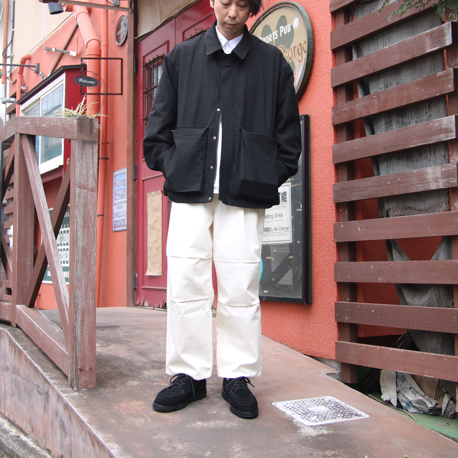 SEEALL (シーオール) SAU53-BL182-MK001[ WORK JACKET ]  ウールドットタンブラー ワークジャケット(BLACK)