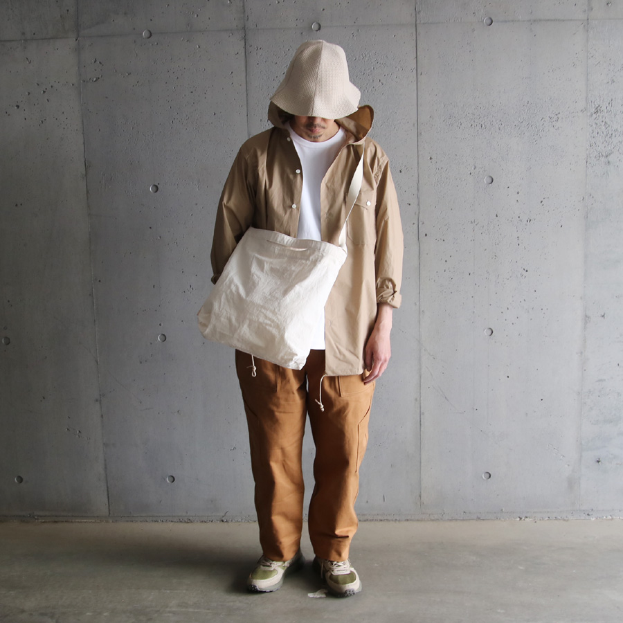 SUNNY ELEMENT (サニーエレメント) [CAVE SHIRT]　高密度コットン フーデッドシャツ (KHAKI)