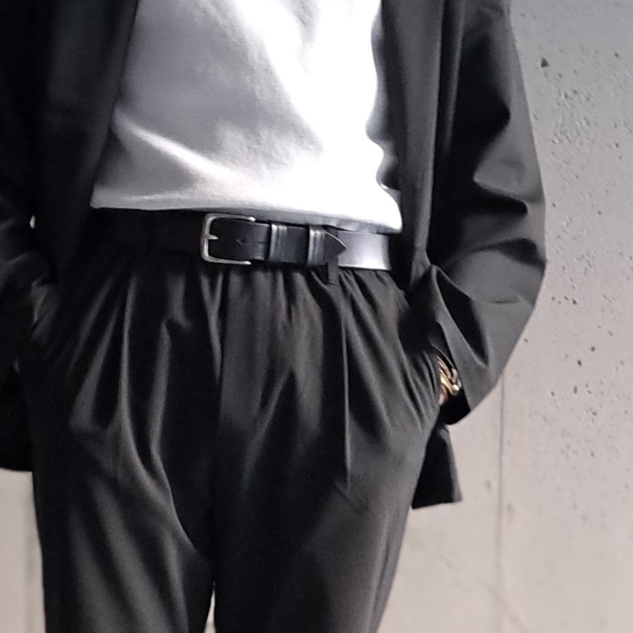  Martin Faizey / M.F.SADDLERY (マーティン フェイジ―/エム・エフ・サドルリー) [1.25 inc WEST END BUCKLE SADDLE LEATHER BELT NICKEL ] サドルレザーベルト (BLACK/SILVER BUCKLE) MADE IN ENGLAND 